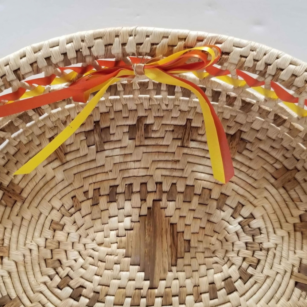 Woven Basket with Ribbon Accents - Picture 3 of 7